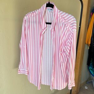 Fashion Nova Pink and White Striped Apparel